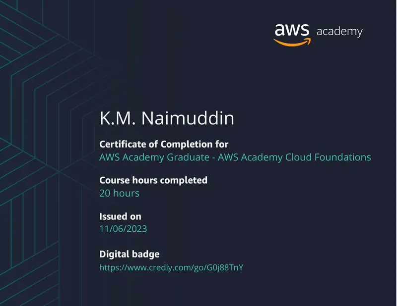 AWS Academy Cloud Foundations badge